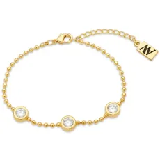 August Woods Gold Crystal Bezel Bead Chain Bracelet - Gold August Woods Gold Crystal Bezel Bead Chain Bracelet - Gold