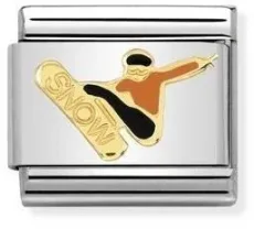 Nomination Snowboarder Charm - Stainless Steel Nomination Snowboarder Charm - Stainless Steel