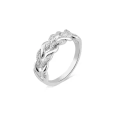 Silver Pavé Chunky Chain Ring - 64