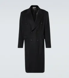 Abrigo cruzado Whale de mezcla de mohair Abrigo cruzado Whale de mezcla de mohair