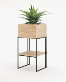 ACHILES with shelf Planter & Pot Oak Veneer Matte ACHILES with shelf Planter & Pot Oak Veneer Matte