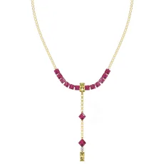 Adelaide Swarovski Lariat Necklace - 18k Rose Gold Plated Adelaide Swarovski Lariat Necklace - 18k Rose Gold Plated
