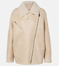 Adelina shearling-trimmed leather jacket Adelina shearling-trimmed leather jacket