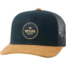 Adult's Routine Curve Trucker Baseball Cap Black Tan