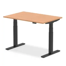 Air 800mm Height Adjustable Office Desk Oak Top Black Leg Air 800mm Height Adjustable Office Desk Oak Top Black Leg