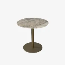 Araco Lumiere Side Table Brown Stone-Stainless Steel