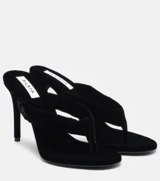 AlaÃa 90 velvet thong sandals AlaÃa 90 velvet thong sandals