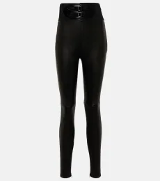 AlaÃa Belted high-rise leather leggings AlaÃa Belted high-rise leather leggings