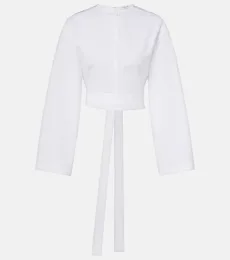 AlaÃa Cotton poplin crop top
