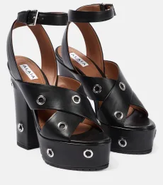 AlaÃa Eyelet-embellished leather sandals AlaÃa Eyelet-embellished leather sandals