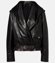 AlaÃa Hooded leather biker jacket AlaÃa Hooded leather biker jacket
