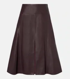 AlaÃa Low-rise leather midi skirt AlaÃa Low-rise leather midi skirt