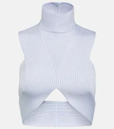 AlaÃa Ribbed-knit crop top