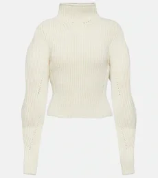 AlaÃa Ribbed-knit wool-blend sweater AlaÃa Ribbed-knit wool-blend sweater
