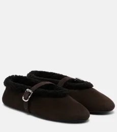 Alaïa Ballerines Mary Jane en daim et shearling Alaïa Ballerines Mary Jane en daim et shearling