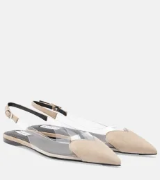 Alaïa Ballerines slingback Le Cœur en daim et PVC