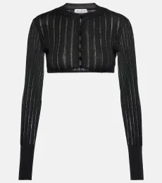 Alaïa Cardigan cropped en maille côtelée Alaïa Cardigan cropped en maille côtelée