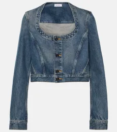 Alaïa Cropped denim jacket Alaïa Cropped denim jacket