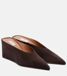 Alaïa Cube suede wedge mules Alaïa Cube suede wedge mules