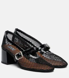 Alaïa Escarpins Mary Jane en résille et cuir Alaïa Escarpins Mary Jane en résille et cuir