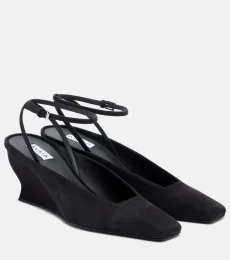 Alaïa Escarpins Wave compensés en daim