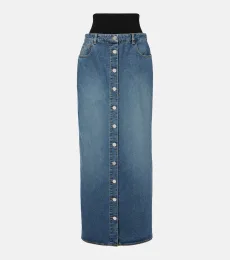 Alaïa Falda larga de denim Alaïa Falda larga de denim