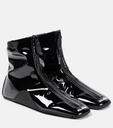 Alaïa Sneaker faux patent leather ankle boots