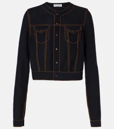 Alaïa Veste raccourcie Fluid en laine mélangée Alaïa Veste raccourcie Fluid en laine mélangée