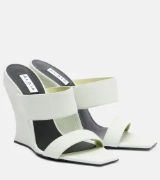 Alaïa Wave 110 suede wedge mules