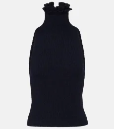 Alaïa Wool and silk-blend turtleneck top Alaïa Wool and silk-blend turtleneck top