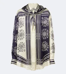 Alémais Camisa Banderra de satén de seda estampada Alémais Camisa Banderra de satén de seda estampada