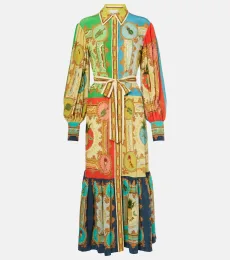 Alémais Monte printed linen shirt dress Alémais Monte printed linen shirt dress