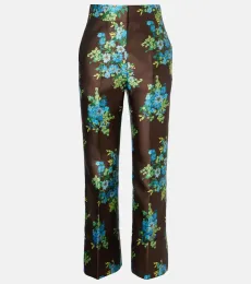 Alémais Pantalon bootcut en satin à fleurs Alémais Pantalon bootcut en satin à fleurs