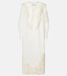 Alémais x LRNCE vestido midi Rosemary de lino bordado Alémais x LRNCE vestido midi Rosemary de lino bordado