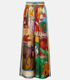 Alémais x MLAK printed silk twill wide-leg pants Alémais x MLAK printed silk twill wide-leg pants