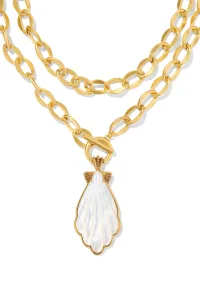 Alexa Vintage Gold Statement Necklace Ivory Mother Of Pearl Alexa Vintage Gold Statement Necklace Ivory Mother Of Pearl