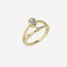 Aliane Multi Stone Ring - 7 Rhodium Plated Aliane Multi Stone Ring - 7 Rhodium Plated