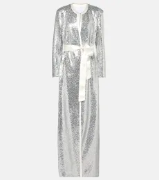 Allegra sequined wrap coat