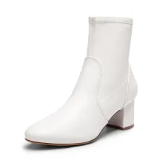 Almond Toe Chunky Ankle Boots