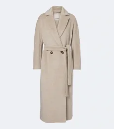 Alpaca and wool wrap coat