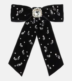 Alva bow embellished velvet barrette Alva bow embellished velvet barrette