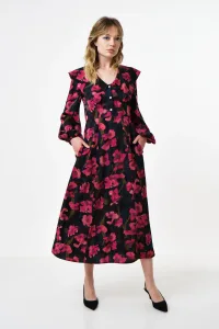 Amada Watermark Floral Print Long Sleeve Midaxi Dress - red Floral Print 2 Amada Watermark Floral Print Long Sleeve Midaxi Dress - red Floral Print 2