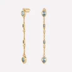 Amandine Post Dangle Earrings - 18k Gold Plated Brass