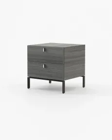AMBER Bedside Cabinet & Table Grey Eucalyptus Veneer Matte AMBER Bedside Cabinet & Table Grey Eucalyptus Veneer Matte