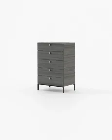 AMBER Tallboy Chest of Drawers Grey Eucalyptus Veneer Matte AMBER Tallboy Chest of Drawers Grey Eucalyptus Veneer Matte