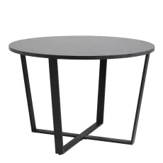Amble Round Dining Table With Black Marble Effect Top