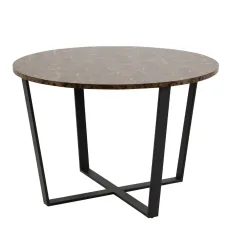 Amble Round Dining Table With Brown Marble Effect Top Amble Round Dining Table With Brown Marble Effect Top