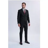 Amedeo 3-Piece Black Suit