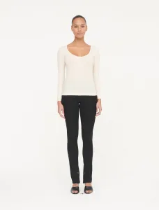 Amelia SeaCell Rib Scoop Neck in Frost