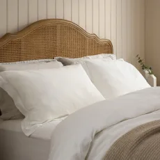 Amelie Oxford Edge Pillowcase Pair - White, Oxford Standard